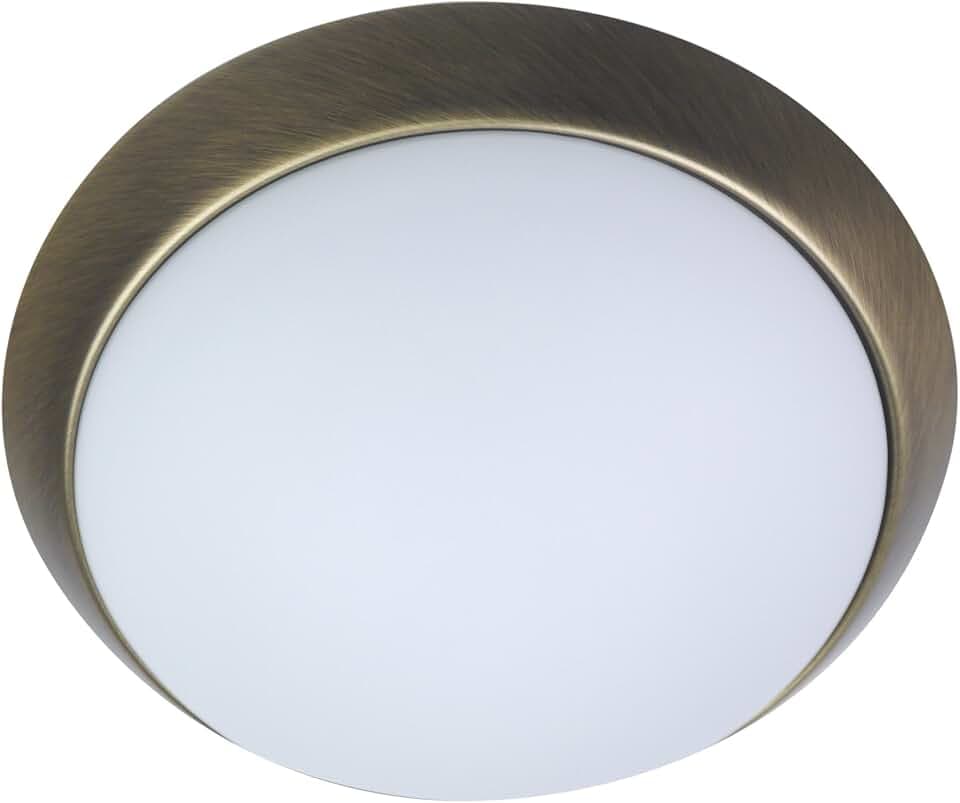 Niermann Standby 57012 A++ to E, Deckenleuchte - Dekorring Altmessing, 45 cm, Opal matt, 45 x 45 x 13 cm
