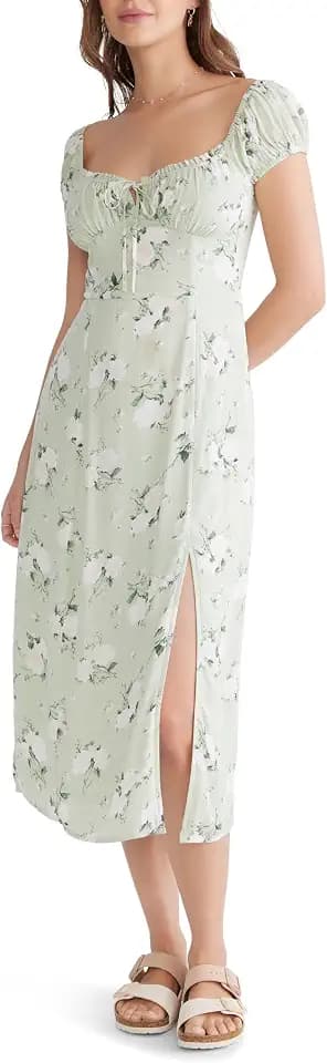 AEROPOSTALE Women's Floral Scoop-Neck Tie-Front Midi Dress