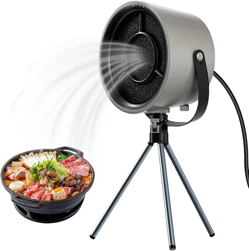 Mini Tragbare Dunstabzugshaube,Tragbare Abzugshaube mit Stativtyp,Mini-Dunstabzugshaube mit 3 Geschwindigkeiten,Desktop Range Kapuze, Küchen-Abluftventilator für Camping Grill Reise (Dunkelgrau)
