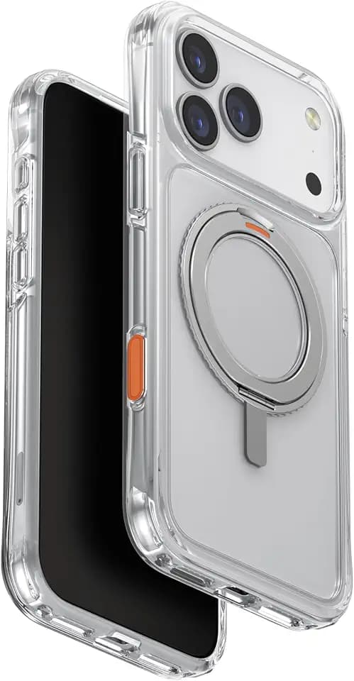 UNIQ SWIVIX iPhone 17 Pro Max Case (Lucent Clear) | Integrated Ring Stand + Magnetic Charging