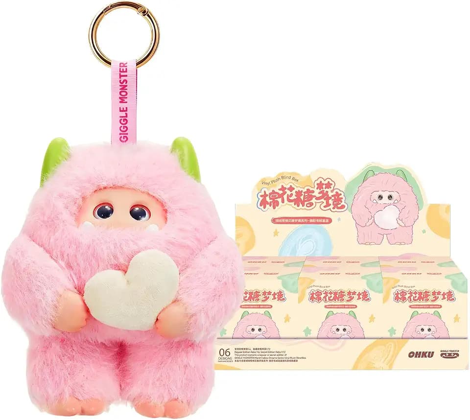 Giggle Monster Marshmallow Dreams Series Vinyl Plush Blind Box Random Design Action Figures Collectible Toys Home Decorations Holiday Birthday Gifts (Whole Set)