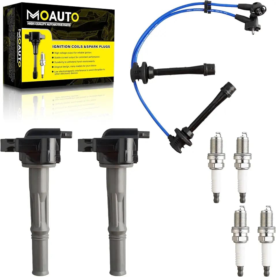 Set of 2 Ignition Coils Pack 90919-02213 UF170 & 4 PCS Iridium Spark Plugs