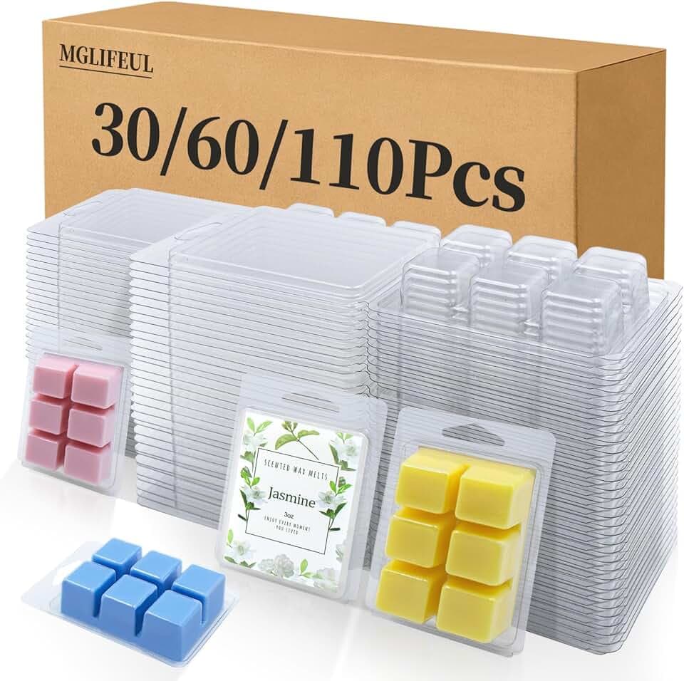 MGLIFEUL Wax Melt Container Clamshell Packaging Mold Box with Packaging Box