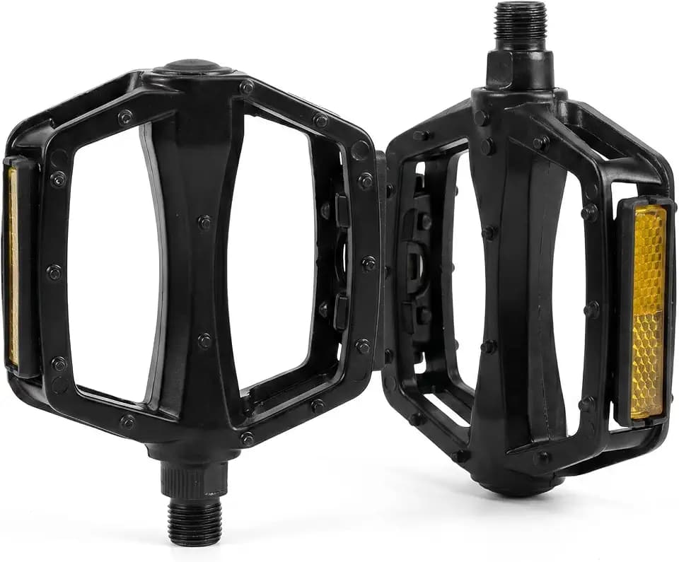 Heavy-Duty Aluminum Alloy Bike Pedals, 9/16" Thread Non-Slip Platform Pedals for Adult Mountain Road Folding Electric Bikes, Black 4.5"x4" 0.77lb