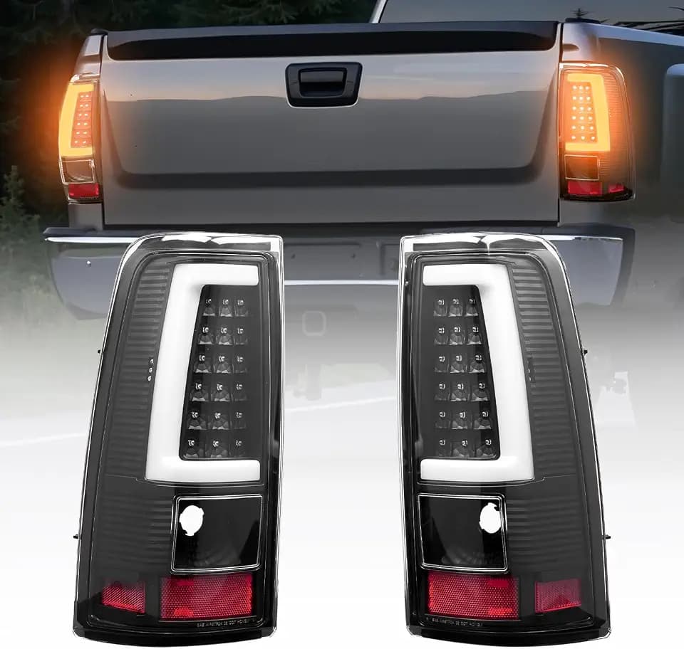 VEVOR Tail Light Assembly Compatible with 2003-2006 Chevy Silverado 1500 1500 HD 2500 2500 HD 3500, 2007-2007 Chevy Classic, 2PCS Driver & Passenger Side LED Taillight Brake Lamps with Bulbs, Black
