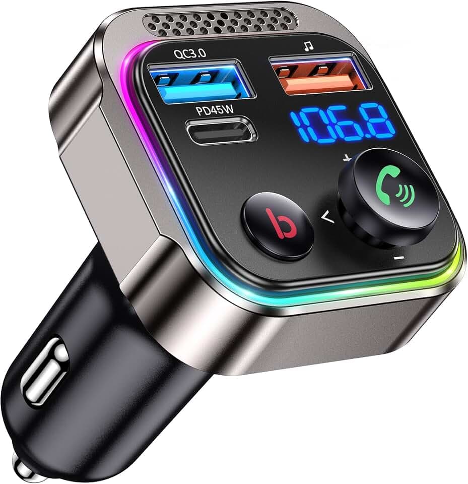 Gizmovine FM Transmitter Auto Bluetooth 5.4 63W, Bluetooth Adapter Auto