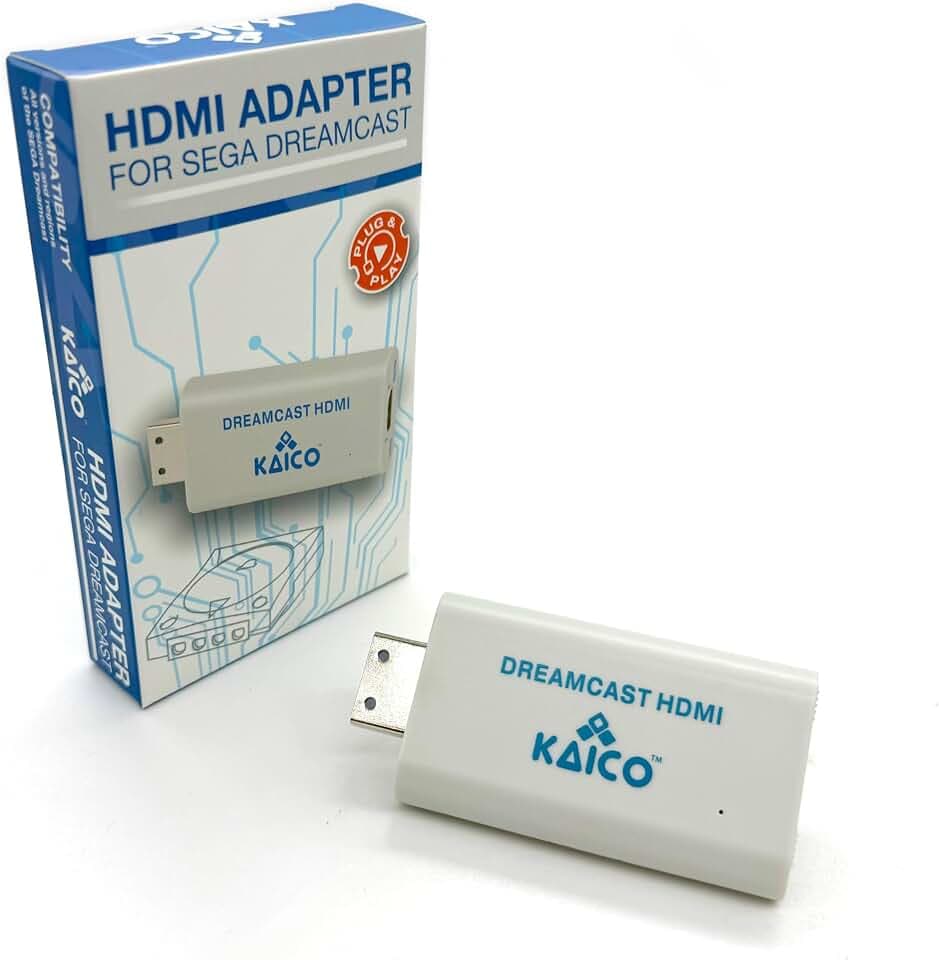 Kaico Dreamcast HDMI Adapter, Plug & Play Converter with VGA & RGBS Support