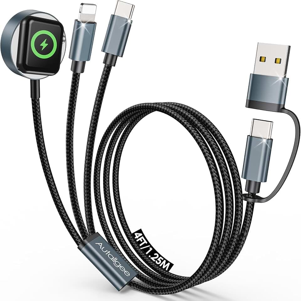 Airplane Travel Essentials Multi Charging Cable for Apple Watch Charger