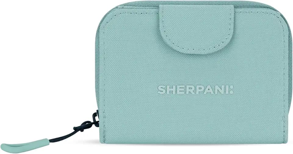 Sherpani Barcelona, Nylon Bifold Zipper Pocket Wallet for Women, Travel Bag, RFID Protection