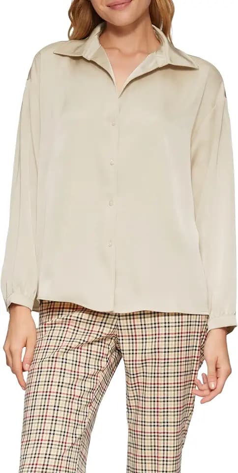 s.Oliver Satinierte Bluse mit V-Ausschnitt