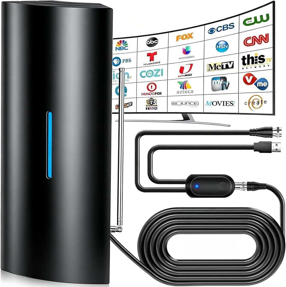 2026 Upgraded TV Antenna, 5000+ Mile Range HD Antenna with Signal Booster