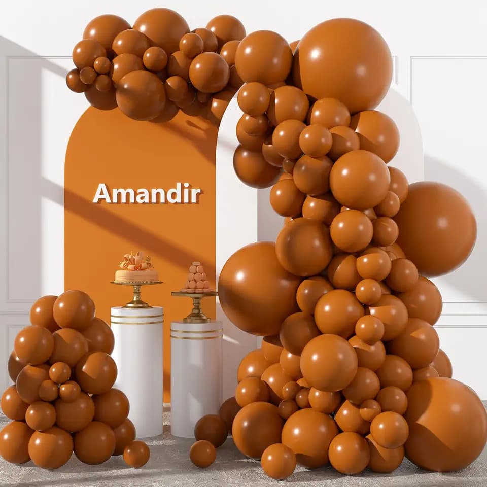 Amandir 153pcs Burnt Orange Balloon Arch Garland Kit Different Sizes