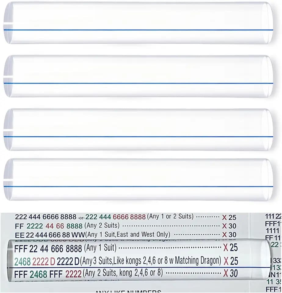 4 Pack Mahjong Magnifying Line Finder, Mahjong Line Reader with Guiding Line, Perfect for Mah Jong Rule Cards, Thickened Acrylic, Accessories for Beginners and Seniors, Gift for Players