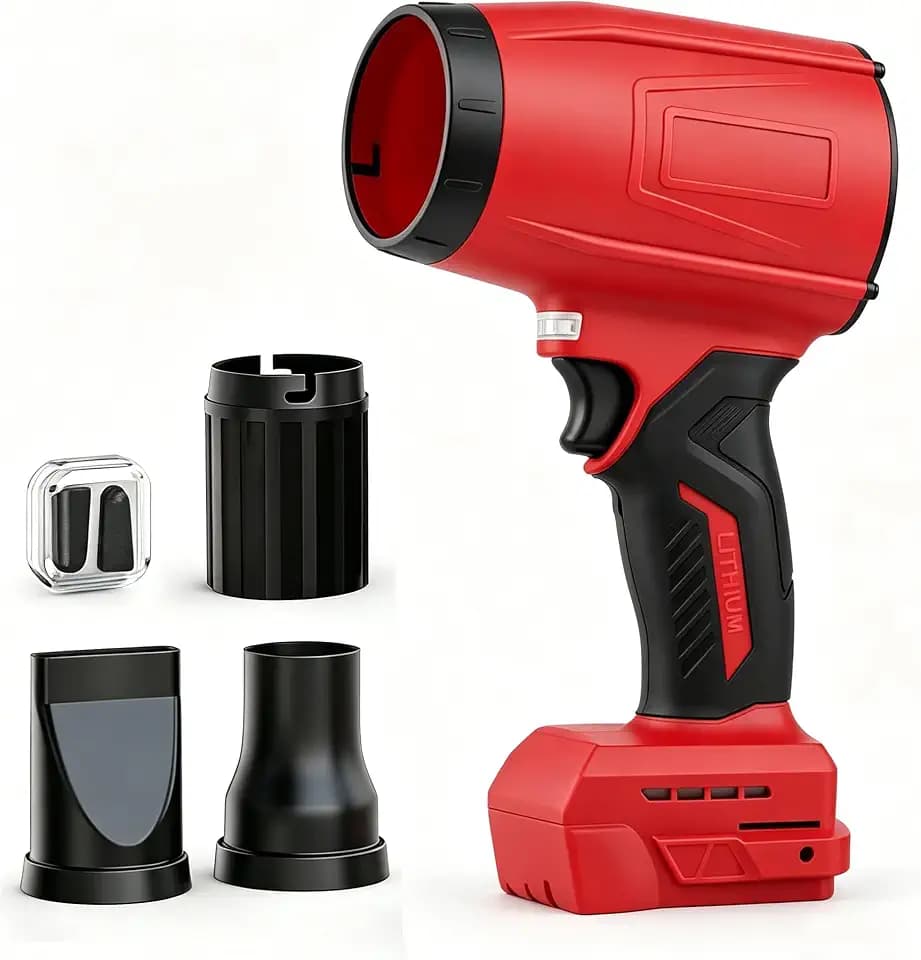 Leaf Blower 800,000 RPM Compatible with Milwaukee 18V: Cordless Dust Blower, Electric Turbo Jet Blower Handheld Battery Powered with Brushless Motor for Patio Garden Lawn (No Battery)