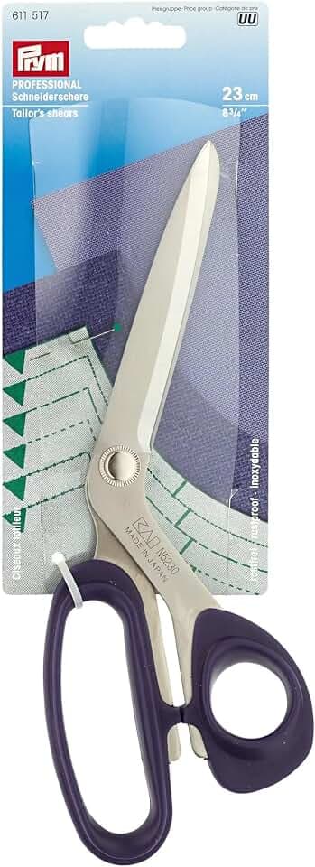 Prym 611517 PROFESSIONAL Schneiderschere 23 cm (8¾″), Edelstahl, blau – Präzisionsschere mit ergonomischem Softgriff, extra scharfe Klingen für Stoffe & Textilien, ideal für Nähen & Schneidarbeiten