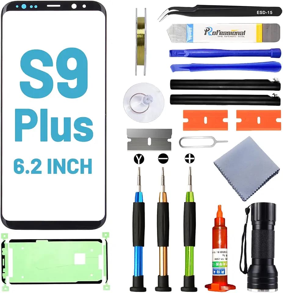 Screen Replacement for Samsung Galaxy S9 Plus,Replacement Screen for Galaxy S9 Plus Series 6.2 inch,Screen Repair Kit with Waterproof Adhesive(NO OLED & Touch Digitizer)