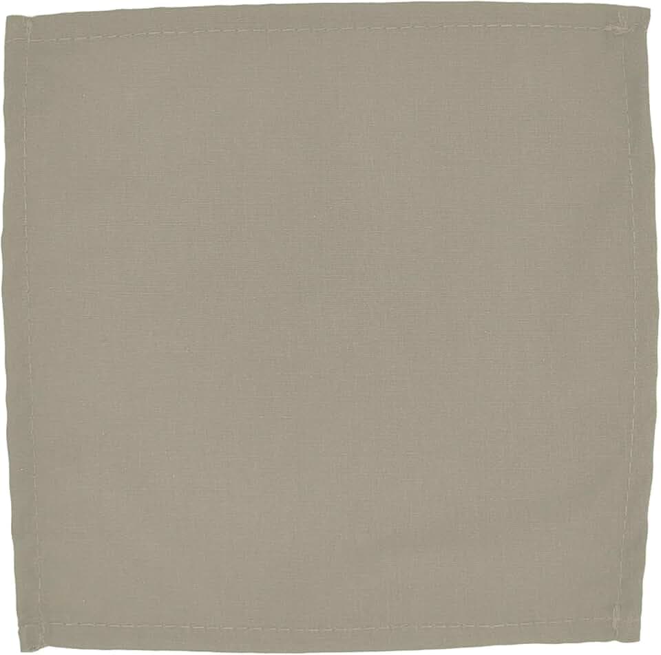 Intedge NCM2020-IVORY Napkin, Square Hemmed Edge, 65/35 Poly/Cotton Reusable Dinner Napkins, 20" x 20", Cloth Table Linens Made in USA, Set of 12