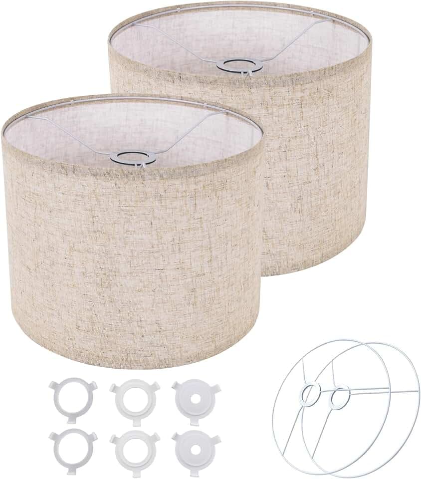 medium lampshades Set of 2 for table lamps–11.8"Top x 11.8"Bottom x 7.8"H