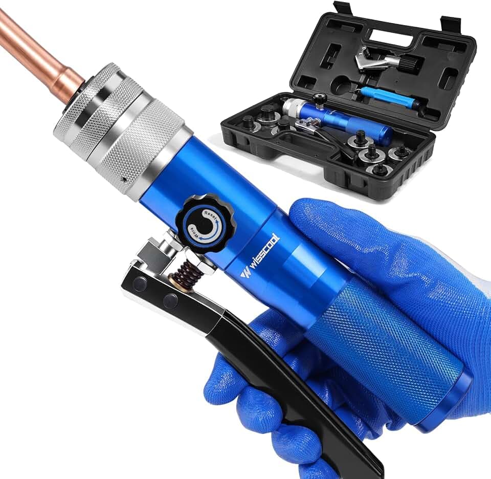 WISSCOOL Hydraulic Copper Tube Expander Swaging Tool Kit HVAC 3/8 to 1-1/8 Inches