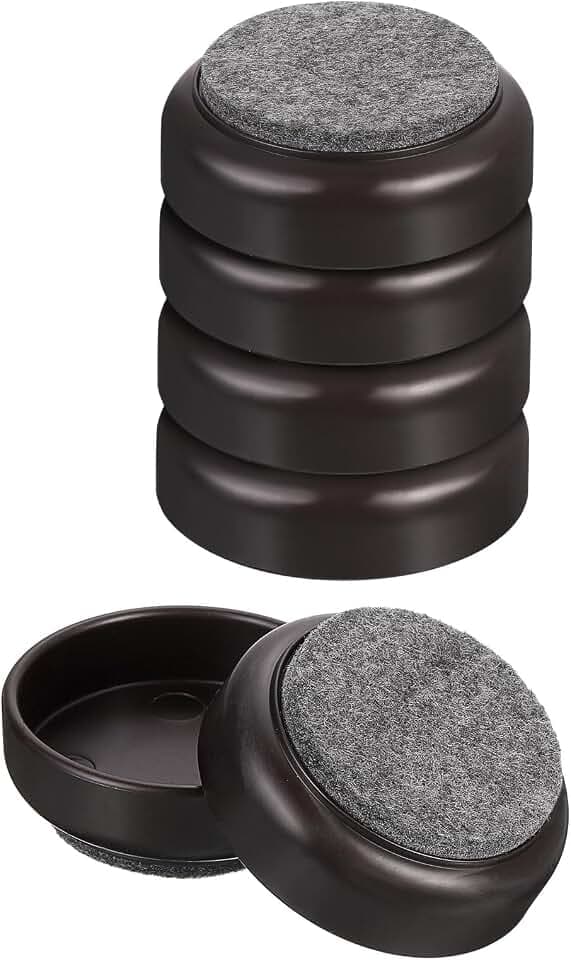 QUARKZMAN rutschfeste Möbelpads, 8 Stück 60mm - Filz Möbelbecher, Runde Möbelfußschoner Becher Slider für Robustheitholzböden (Braun)