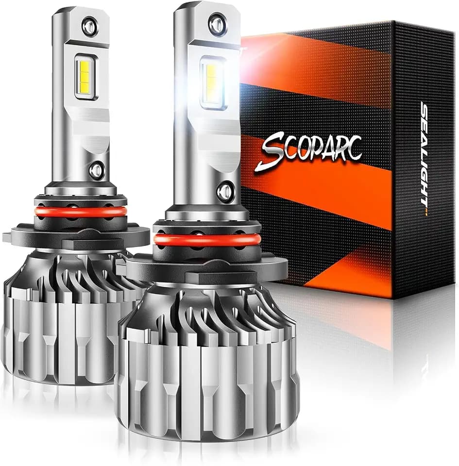 SEALIGHT 9006/HB4 Bulbs 70000LM Ultra-Bright, 70000+ Lifespan Fog Lights, 6500K Cool White 9006 Light Bulbs,Pack of 2