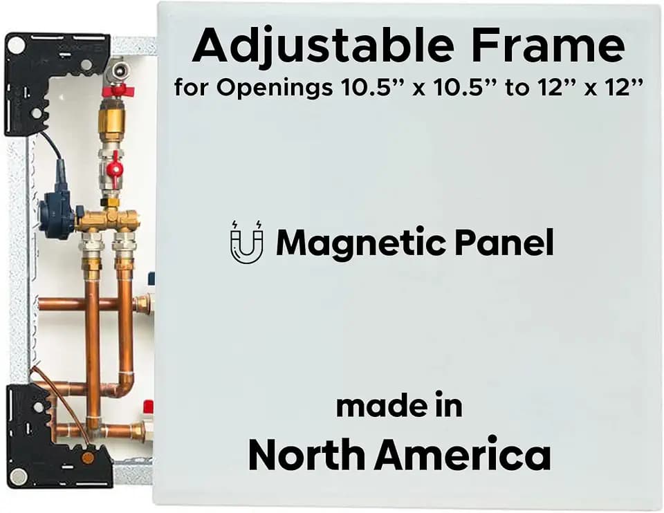 Best 10.5” x 12” Magnetic Wall Access Panel with Adjustable Frame, Flexipro Flush Universal 20-Gauge Steel Access Door for Drywall/Ceilings, No Flange LEED Compliant Drywall Panel, AMZ-BA-FLE-PRO