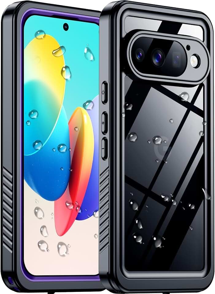Temdan Designed for Google Pixel 11 Pro Case Waterproof, Built-in Screen & Camera Protector IP68 Underwater Full Body Military Dropproof Shockproof Protective case for Pixel 11 Pro 6.3" Purple/Clear