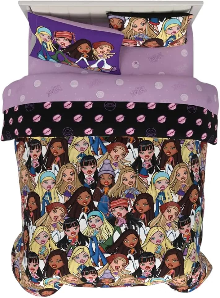 Franco Bratz Fashion Bedding 7-teiliges superweiches Bettdecken- und Bettlaken-Set mit Kissenbezug, voll, (100% offizielles Lizenzprodukt)