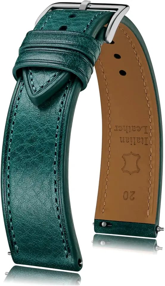Getalia Italian leather Watch Band Tuscany Natural Vegetable-Tanned Full Grain Genuine Leather,18mm 19mm 20mm 21mm 22mm Quick Release Replacement Watch Straps for Men and Women Thin and Soft