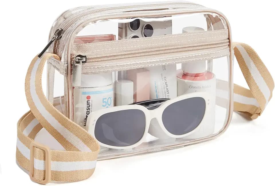 Missnine Clear Bag for Stadium Events Small Crossbody Bag PVC