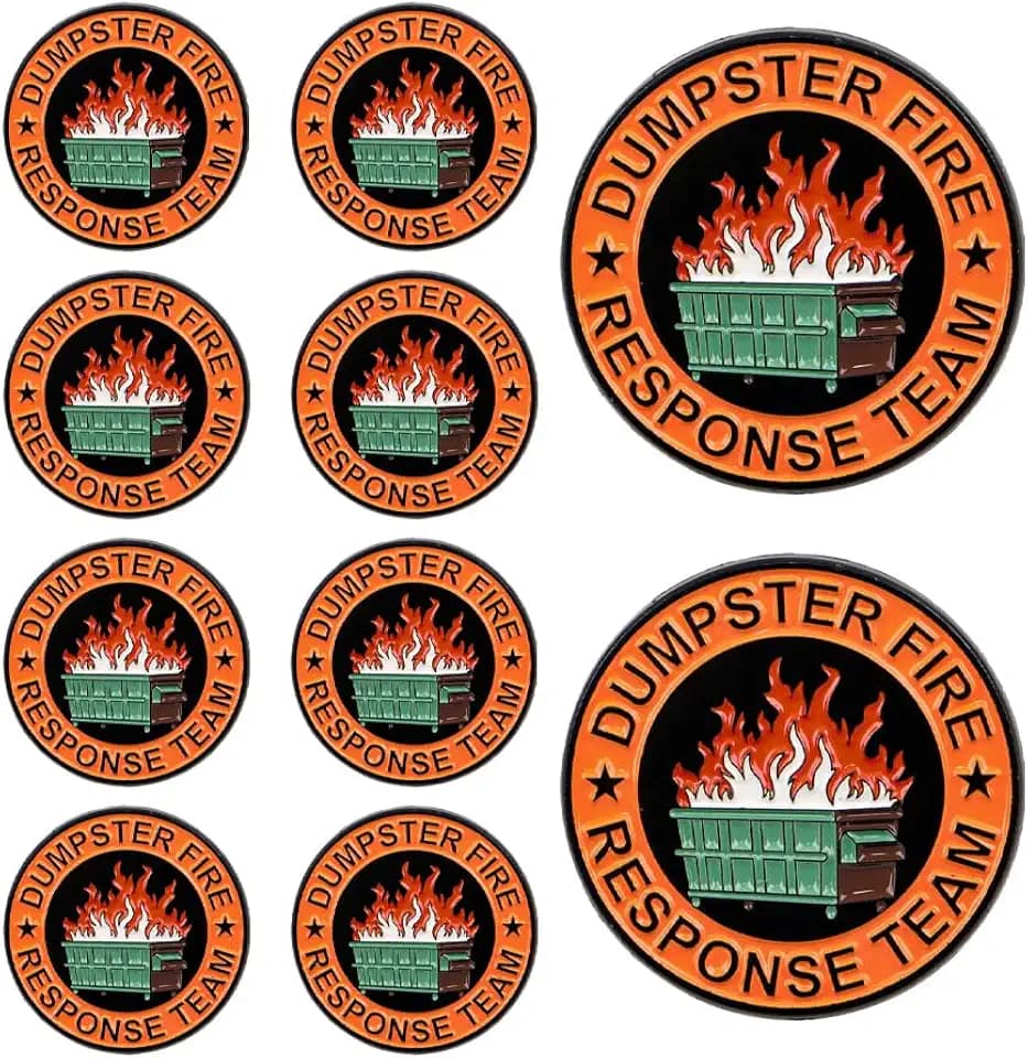 1Pcs/5Pcs/10Pcs Dumpster Fire Enamel Pins Response Team Alloy Badges for Jackets Hilarious Gifts for Coworkers Team Members