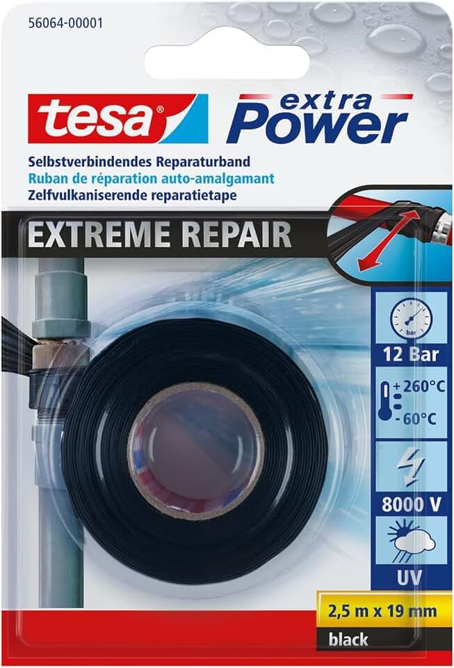 tesa extra Power Extreme Repair Reparaturband - 2,5 m x 19 mm - Schwarz