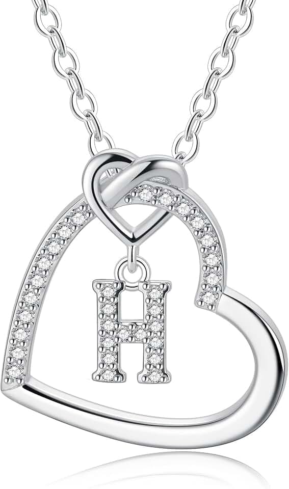 TINGN Kette Damen Gold Silber- Gold Kette Damen Herz Halskette Buchstaben A-Z Ketten Geschenke für Frauen Mädchen Geschenk Personalisierte Geschenke für Kinder Halskette Mädchen Schmuck Geschenk