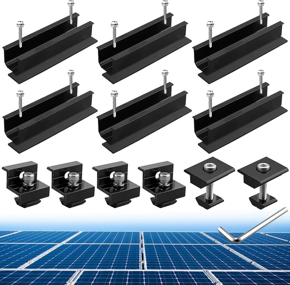 Anbte Solarmodul Halterung Kit, für 2pcs Solarmodul 30MM/35MM, Schwarz