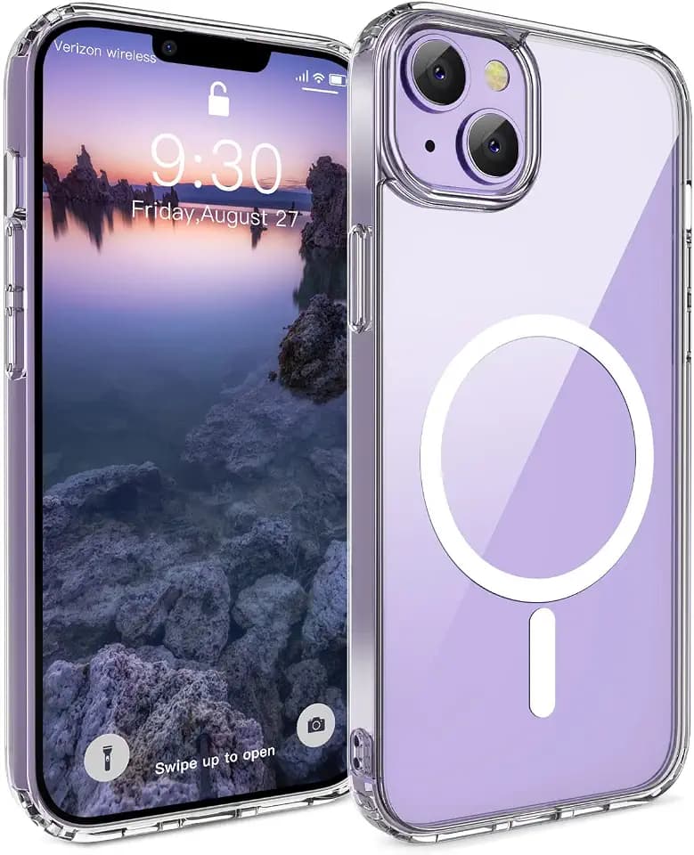 Designed for iPhone 14 Plus Case Compatible with Magsafe, Clear Magnetic Case for iPhone 14Plus Anti Yellowing Shockproof Cover Protection [2022][6.7 inch]