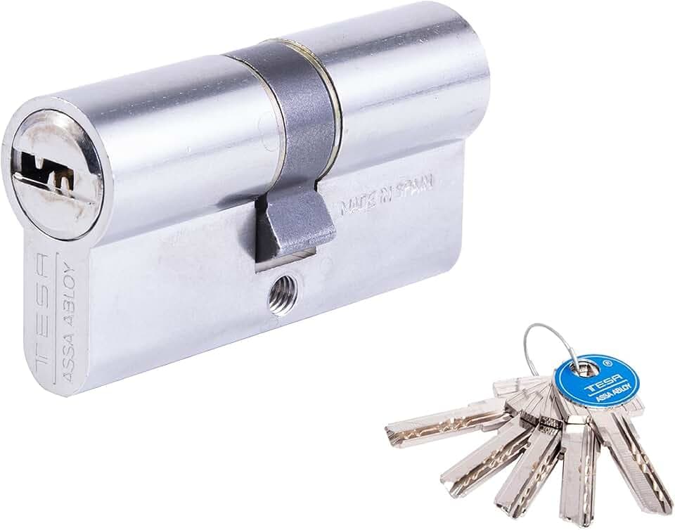 TESA PC3-12D3050N Europrofilzylinder T60, 30 x 50 mm, vernickelt, lange Mitnehmernocke, für Europrofil-Schlösser