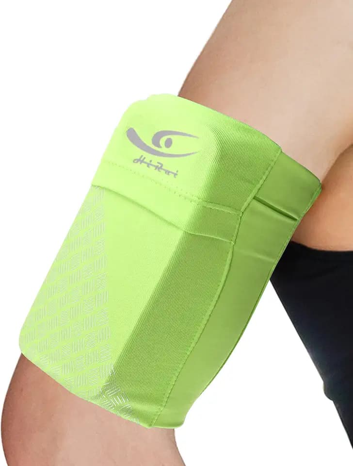 HiRui Universal Sports Armband Cell Phone Armband Sleeves Running Armband for Exercise Workout, Compatible with iPhone 17/17Plus/Pro/16/15/15Plus/14 Samsung Galaxy All Phones (X-Large, Bright Yellow)