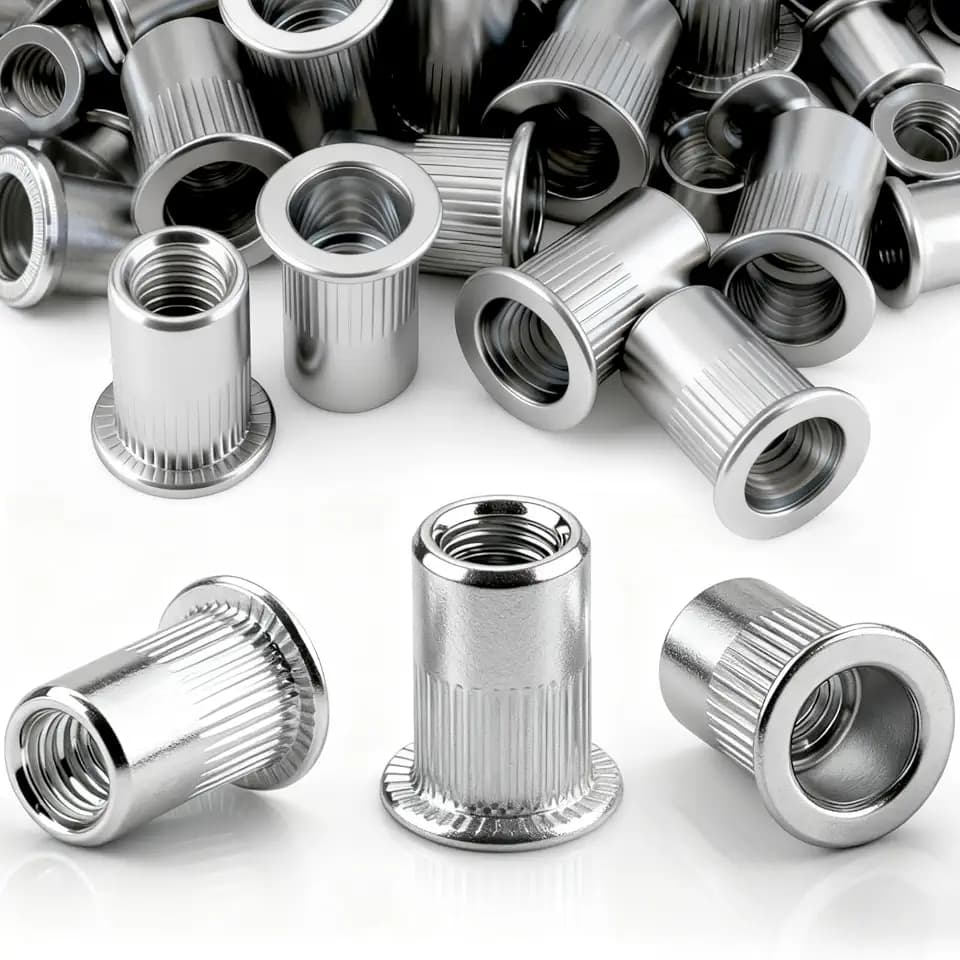 120Stück Nietmuttern M6x15mm Einziehmuttern Gewindenieten Flachkopf