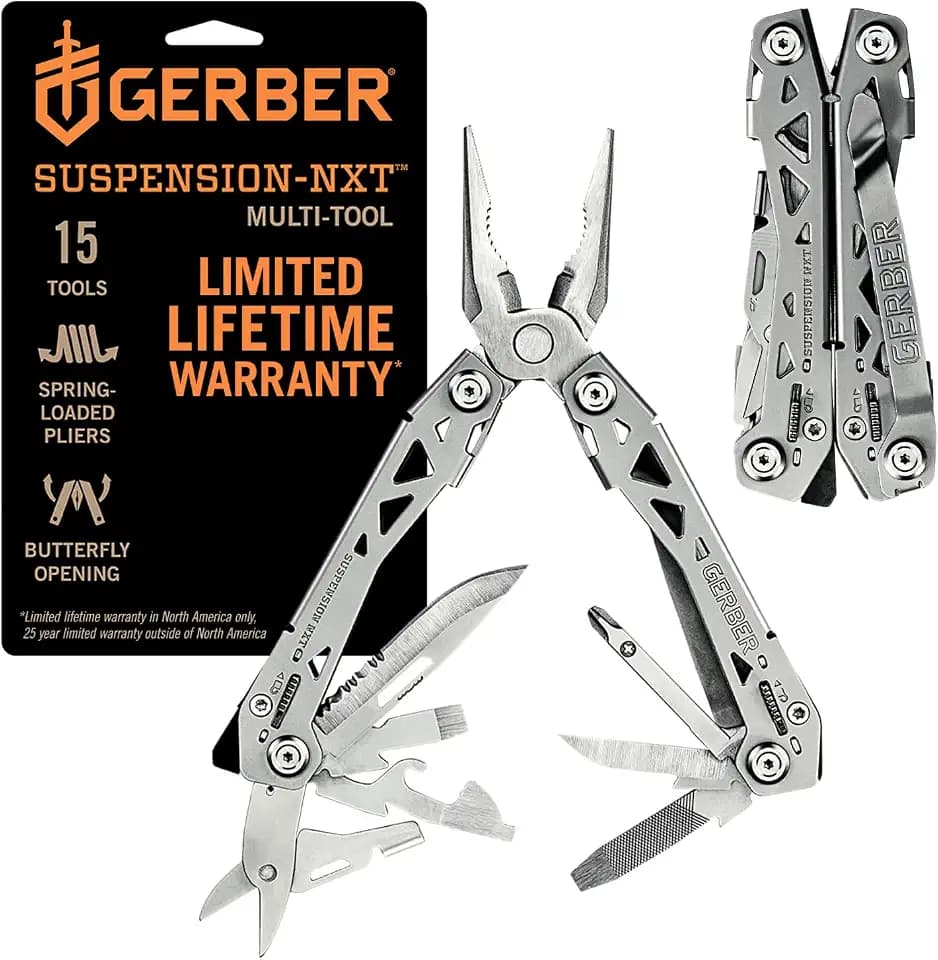 Gerber Suspension NXT 15-in-1 Multitool Pliers, EDC Knife, Stainless Steel
