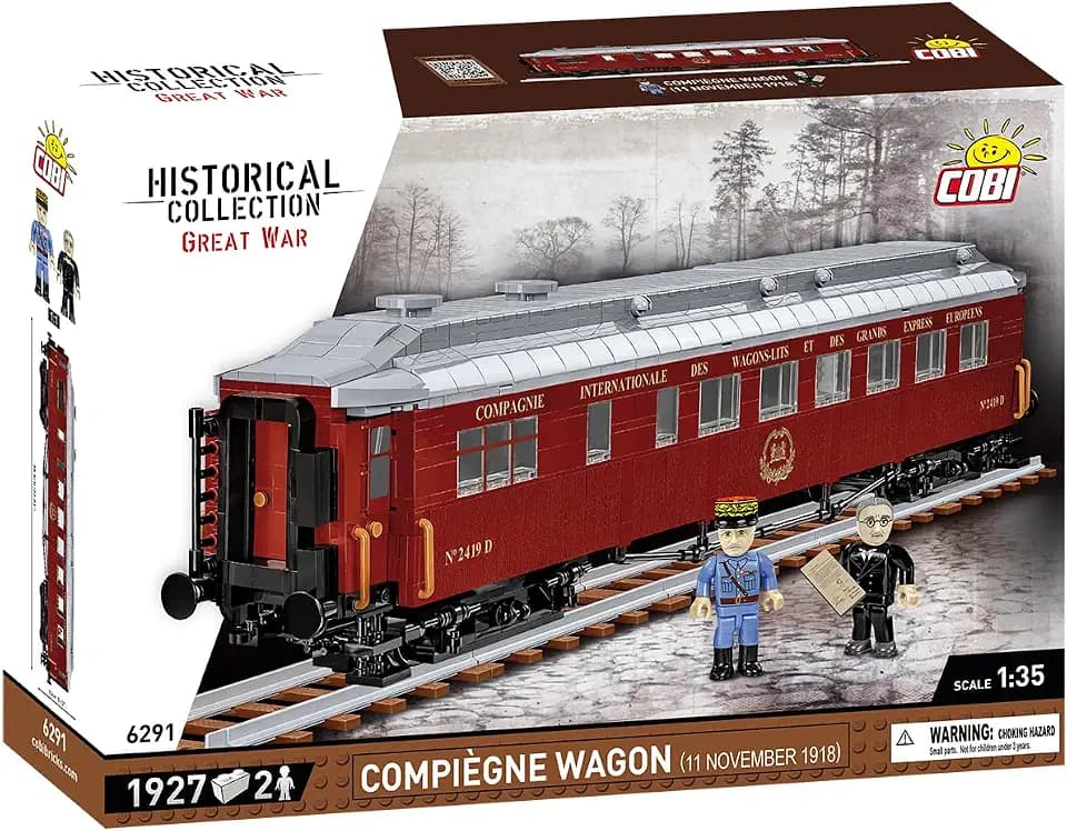COBI Historical Collection Great War Compiègne Wagon (Wagon de l.Armistice) 1918 Building Set, 1927 Pieces
