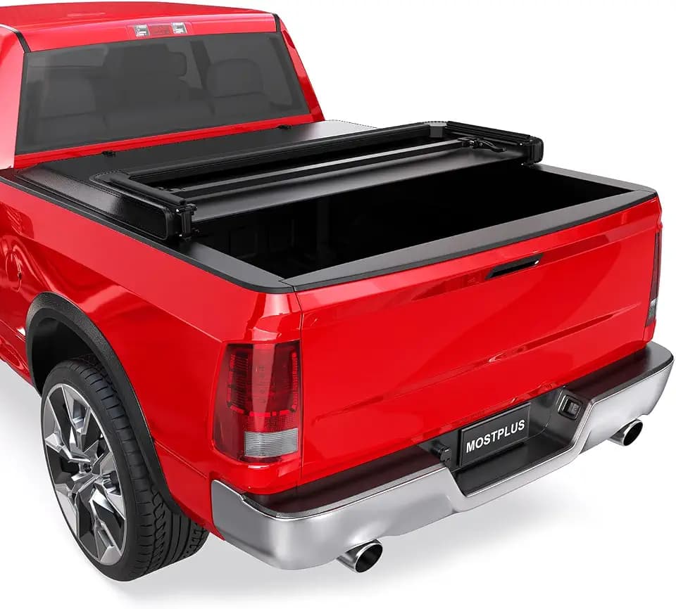 MOSTPLUS 5.7 FT Soft Tri-Fold Truck Bed Tonneau Cover Compatible with 2009-2026 Dodge Ram 1500 (Classic & New Body) Without RamBox 5.7 FT Bed - 67.4 inch