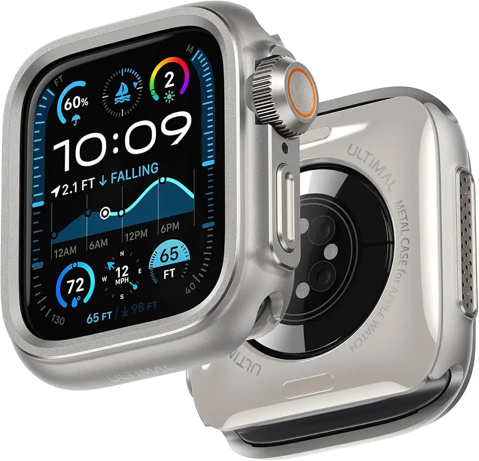 ULTIMAL Metal Case Compatible with Apple Watch Series 11/10 46mm with Back Cover, Military Grade Shockproof Protective Case, Rugged Cover for iWatch 46mm (Silver)