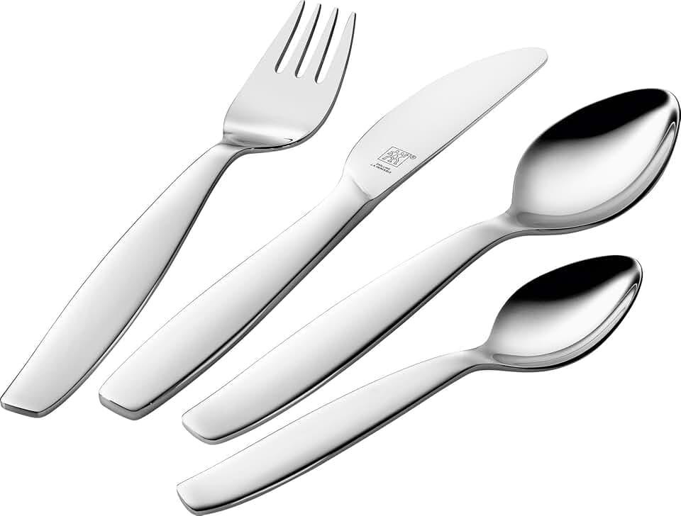 ZWILLING Pila Kinderbesteck-Set, 4-teilig, Für Kinder ab 3 Jahren, 18/10 Edelstahl, Silber