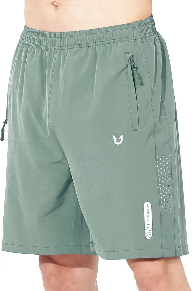 NORTHYARD Men's Athletic Running Shorts Gym Workout 7"/9"/5" Zipper Pockets