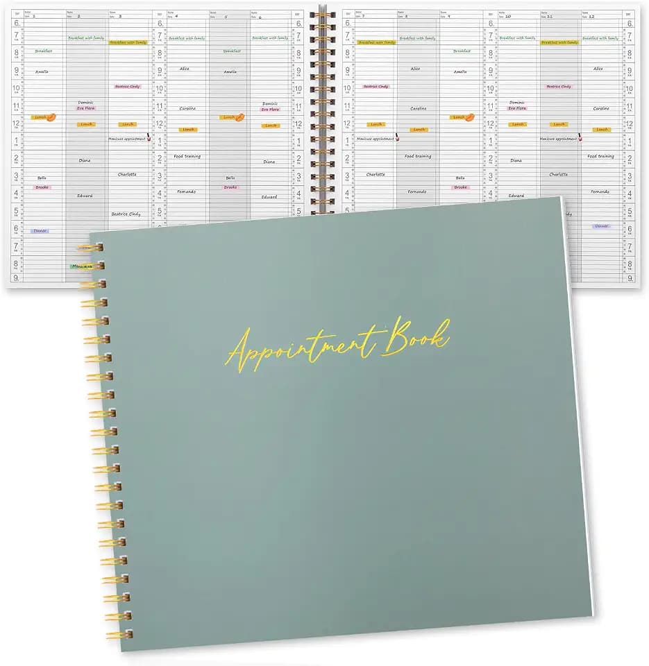 Maitys 2026-2027 Large 6 Column Salon Appointment Book for Hairstylist Spa
