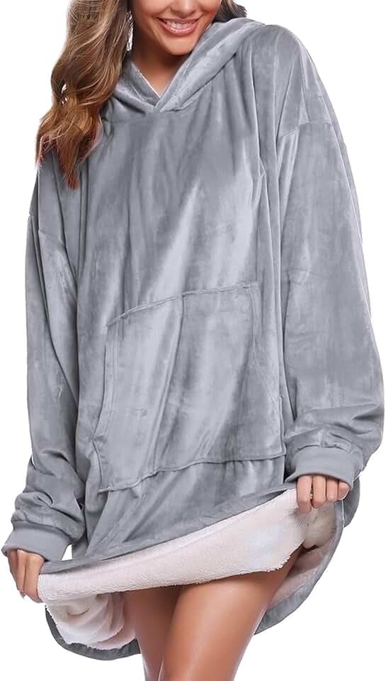 iClosam Übergroße Hoodie Sweatshirt Decke mit Riesen Hoodie Fronttasche für Erwachsene Männer Frauen Jugendliche