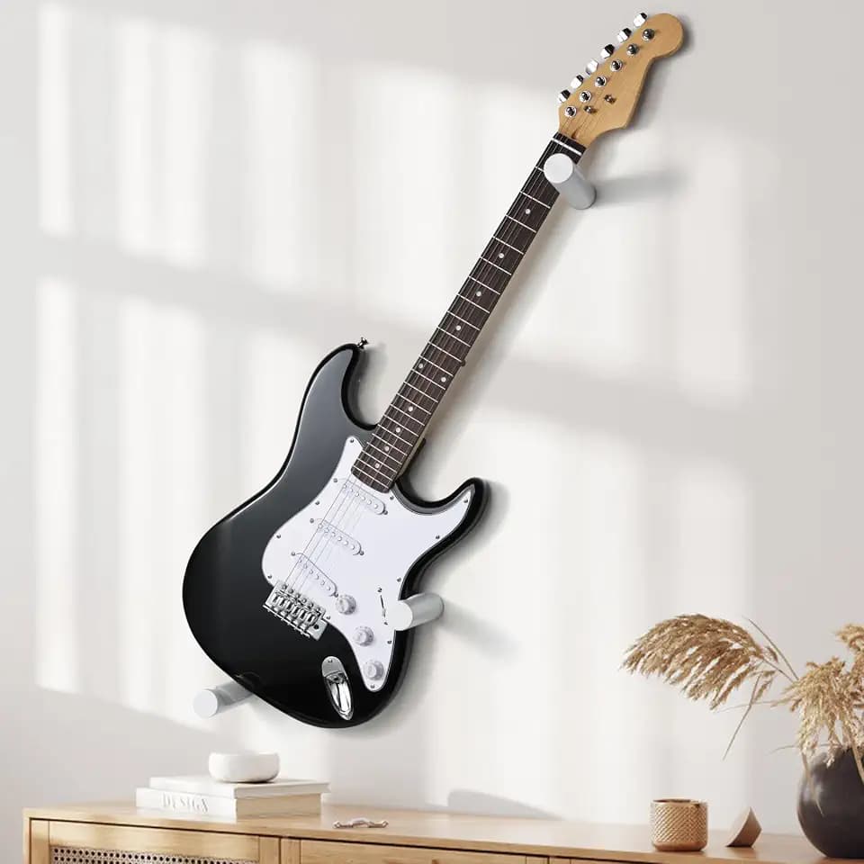 Horizontal Electric Guitar Wall Mount, Solid Wood Guitar Hanger