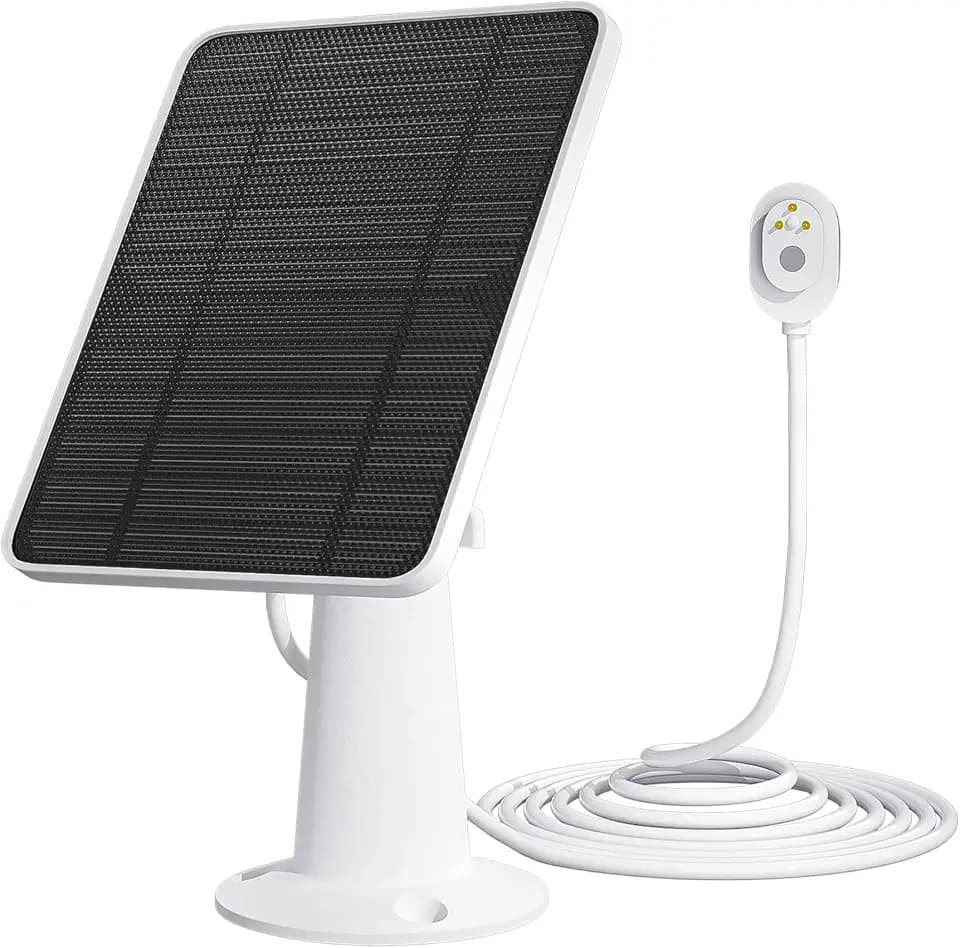 Solar Panel Charger Compatible with Arlo Pro 5S/Pro 4/Pro 3/Pro 3 Floodlight/Ultra/Ultra 2 Camera, 6V 4.5W Solar Panels Charging IP65 Weatherproof w/ 9.8ft Charging Cable Adjustable Wall Mount, 1 Pack