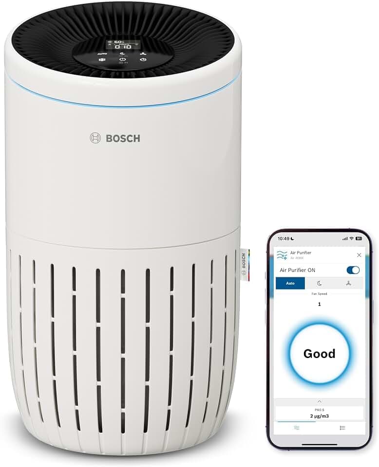 Bosch Air 4000i, App-gesteuerter Luftreiniger, Für Räume bis zu 62,5 m²