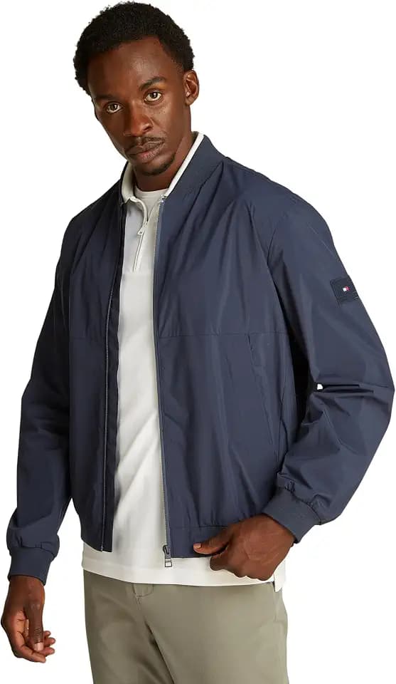 Tommy Hilfiger Herren Bomberjacke Branded mit Baseballkragen